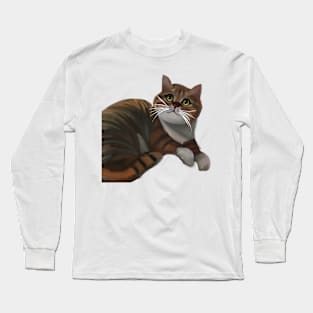 Cat lying on the floor Long Sleeve T-Shirt